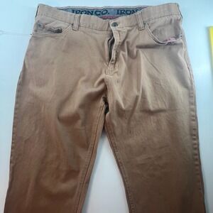 Iron Co Men's Jeans 38x30 Actual 28L Khaki Tan Brushed Cotton Stretch Denim